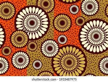 African circle fabric pattern, picture art and abstract background.