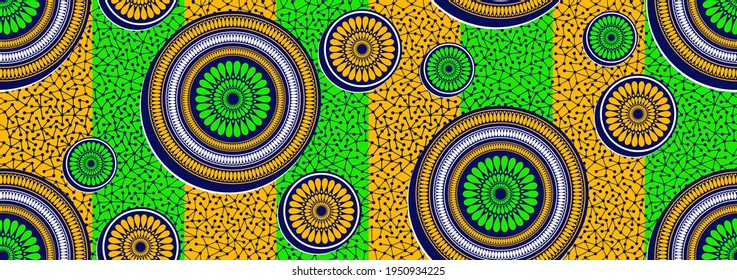 African Circle Fabric Pattern, Picture Art And Abstract Background.