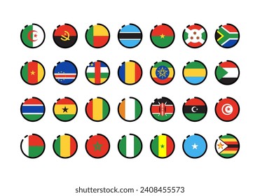 
African Circle Flag Element Set