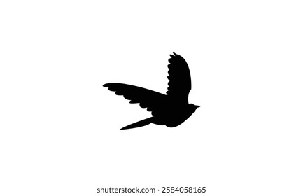 African citril bird Silhouette Design  And Vector Illustration. 