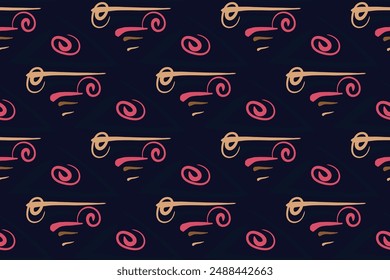 African clash vector seamless pattern in ethnic tribal style. Can be printed and used as wrapping paper, wallpaper, textile, fabric, apparel, etc.