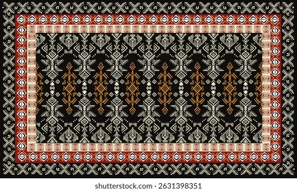 African cloth rug Bohemian geometric.