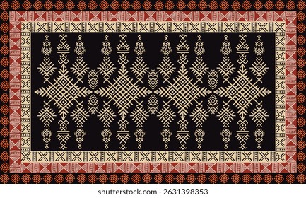 African cloth rug Bohemian geometric.