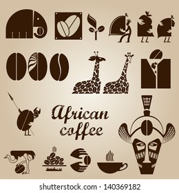 African coffee design set in vector