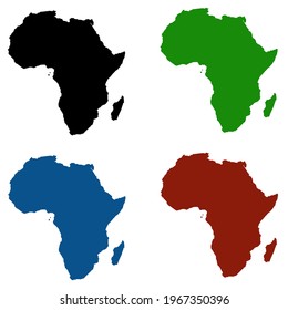 African continent map silhouette design on white background