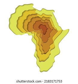 the African continent in the style of paper cut