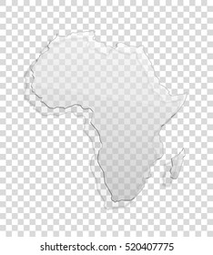 African continent transparent icon Image. Africa glass background Picture. Vector Silhouette