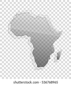 African continent transparent icon Image. Africa glass background Picture. Vector Silhouette