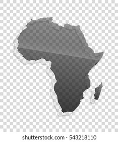African continent transparent icon Image. Africa glass background Picture. Vector Silhouette