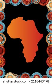 African continent vector, poster. Collection of contemporary art.  Poster in trendy style, African landscape