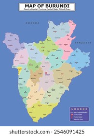 African Countries Geography Political map. Political map of country with capital, province or state capital, major cities and town.