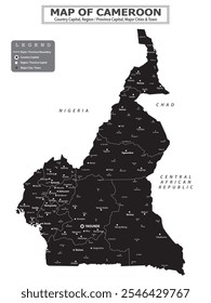 African Countries Geography Political map. Political map of country with capital, province or state capital, major cities and town.