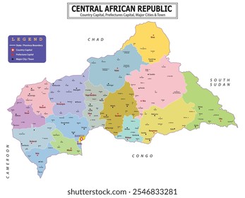 African Countries Geography Political map. Political map of country with capital, province or state capital, major cities and town.