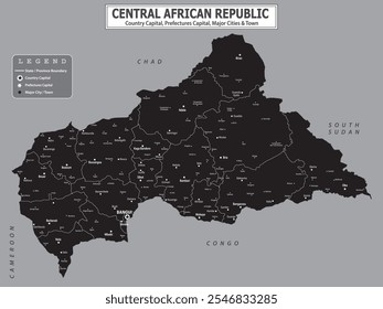 African Countries Geography Political map. Political map of country with capital, province or state capital, major cities and town.