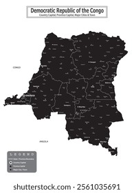 African Countries Geography Political map. Political map of country with capital, province or state capital, major cities and town.