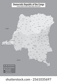 African Countries Geography Political map. Political map of country with capital, province or state capital, major cities and town.