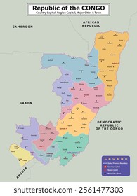 African Countries Geography Political map. Political map of country with capital, province or state capital, major cities and town.