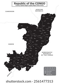 African Countries Geography Political map. Political map of country with capital, province or state capital, major cities and town.