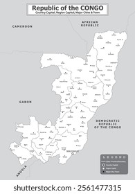 African Countries Geography Political map. Political map of country with capital, province or state capital, major cities and town.