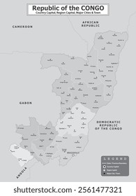 African Countries Geography Political map. Political map of country with capital, province or state capital, major cities and town.