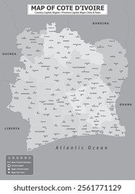 African Countries Geography Political map. Political map of country with capital, province or state capital, major cities and town.