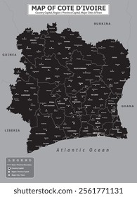 African Countries Geography Political map. Political map of country with capital, province or state capital, major cities and town.