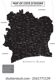 African Countries Geography Political map. Political map of country with capital, province or state capital, major cities and town.