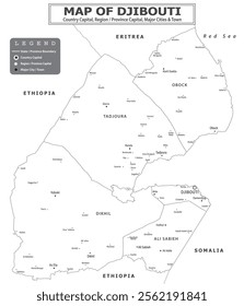 African Countries Geography Political map. Political map of country with capital, province or state capital, major cities and town.