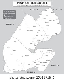 African Countries Geography Political map. Political map of country with capital, province or state capital, major cities and town.