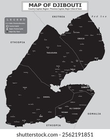 African Countries Geography Political map. Political map of country with capital, province or state capital, major cities and town.