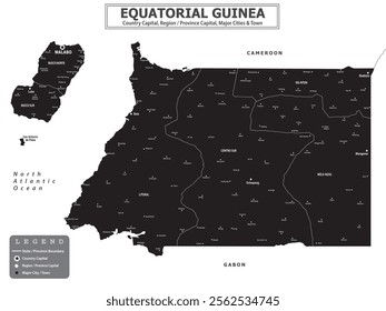 African Countries Geography Political map. Political map of country with capital, province or state capital, major cities and town.