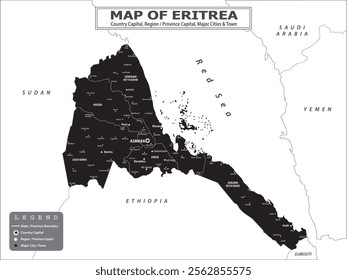 African Countries Geography Political map. Political map of country with capital, province or state capital, major cities and town.