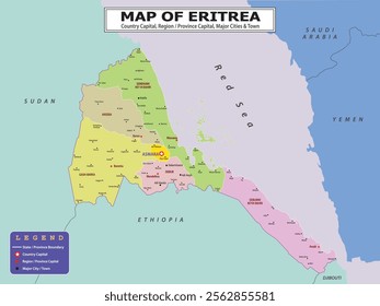 African Countries Geography Political map. Political map of country with capital, province or state capital, major cities and town.