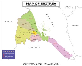 African Countries Geography Political map. Political map of country with capital, province or state capital, major cities and town.