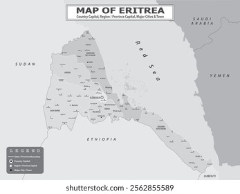 African Countries Geography Political map. Political map of country with capital, province or state capital, major cities and town.