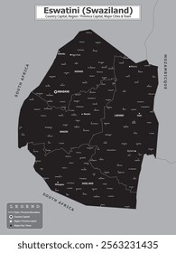 African Countries Geography Political map. Political map of country with capital, province or state capital, major cities and town.