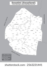 African Countries Geography Political map. Political map of country with capital, province or state capital, major cities and town.