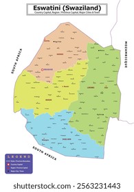 African Countries Geography Political map. Political map of country with capital, province or state capital, major cities and town.