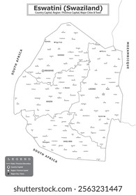 African Countries Geography Political map. Political map of country with capital, province or state capital, major cities and town.