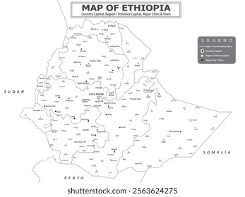 African Countries Geography Political map. Political map of country with capital, province or state capital, major cities and town.