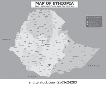 African Countries Geography Political map. Political map of country with capital, province or state capital, major cities and town.