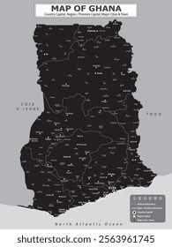 African Countries Geography Political map. Political map of country with capital, province or state capital, major cities and town.