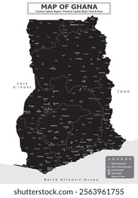 African Countries Geography Political map. Political map of country with capital, province or state capital, major cities and town.