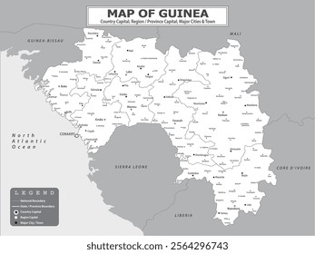 African Countries Geography Political map. Political map of country with capital, province or state capital, major cities and town.