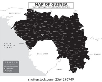 African Countries Geography Political map. Political map of country with capital, province or state capital, major cities and town.