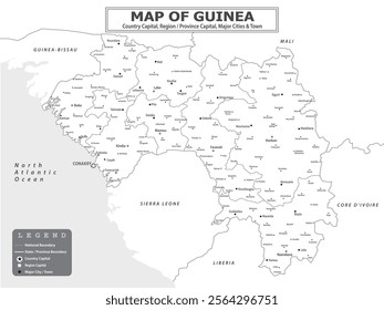 African Countries Geography Political map. Political map of country with capital, province or state capital, major cities and town.