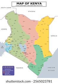 African Countries Geography Political map. Political map of country with capital, province or state capital, major cities and town.