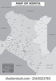 African Countries Geography Political map. Political map of country with capital, province or state capital, major cities and town.