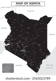 African Countries Geography Political map. Political map of country with capital, province or state capital, major cities and town.