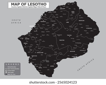 African Countries Geography Political map. Political map of country with capital, province or state capital, major cities and town.